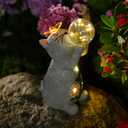 Solar Cat Outdoor Garden Statues : Outside Decor with Lights Clearance for Yard Art Lawn Ornaments Porch Patio Balcony Home House - Birthday Gifts for Grandma Mom Women (Gray)