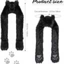 SATINIOR Faux Animal Hoods Headwear Furry Hat Mittens Gloves Scarf Paws Ears Furry Winter Animal Accessories (Black)
