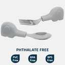 Tiny Twinkle Easy Grip Toddler Utensils Spoon and Fork Set - BPA & Phthalate Free Utensil Sets, Kids Silverware With Silicone Handle, Baby Led Weaning Supplies for 12 Months & Up (Grey Elephant)