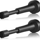 2PCS Matte Black Door Stoppers for Wall - 4.33 Inch Spring Door Stop for Bottom of Door, Aluminum Doorstopper with Silicone Tip, Screw & Adhesive Installation