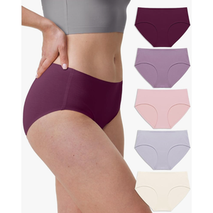 Neione Women's Cotton Underwear No Show Hipster Panties with Seamless Look No Panty Lines Size L