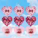 Wind Spinners Outdoor Bird Repeller, Valentine's Day Red Hearts Hanging, 15 inches, Kinetic, Stainless-Steel Metal, Indoor and Outdoor Decoration for Garden, Patio, Yard, Gift for Women Mom Wife.