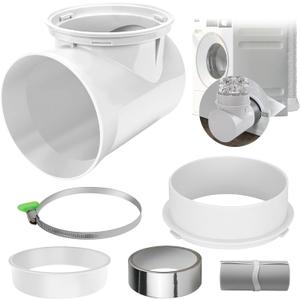 90 Degree Dryer Vent Elbow, Dryer Vent Connector Kit for 4 Inch Hose Duct Pipe Tube Adapter Space Saving Right Angle Connection Attachment for Tight Spaces