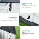 YITAHOME Outdoor Resin Storage Sheds, 39 in Height Lockable Waterproof Horizontal Shed w/o Shelf, Easy to Assemble Shed Storage for Garden Tools, Light Gray