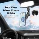 Magnetic Phone Holder for Car, Rear View Mirror Phone Holder, 360 Rotating Car Phone Mount, Compatible with iPhone 17/16/15/14/13/12 Series and All Phones with Magsafe Case or Metal Ring