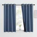 NICETOWN 100% Blackout Curtain with Black Liner, Thermal Insulated 2-Layer Lined Drape, Room Warming Small Window Drapery for Dining Room (Stone Blue, 1 Panel, 46 inches W by 54 inches L)