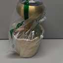 Gold Small Bedside Table Lamp for Bedroom, Brass Gold Mini Table Lamps for Nightstand, Rattan Shade Table Lamps for Small Spaces for Kitchen Counter, Bookshelf, Bedroom, Living Room, Kids Dorm (On/Off Switch)