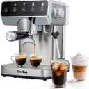Coffee Machines With Touchscreen 20 Bar Professional Espresso Maker With Milk Frother & Hot Water, Stainless Steel Coffee Maker for Cappuccino Latte Americano, for Home Office Use
