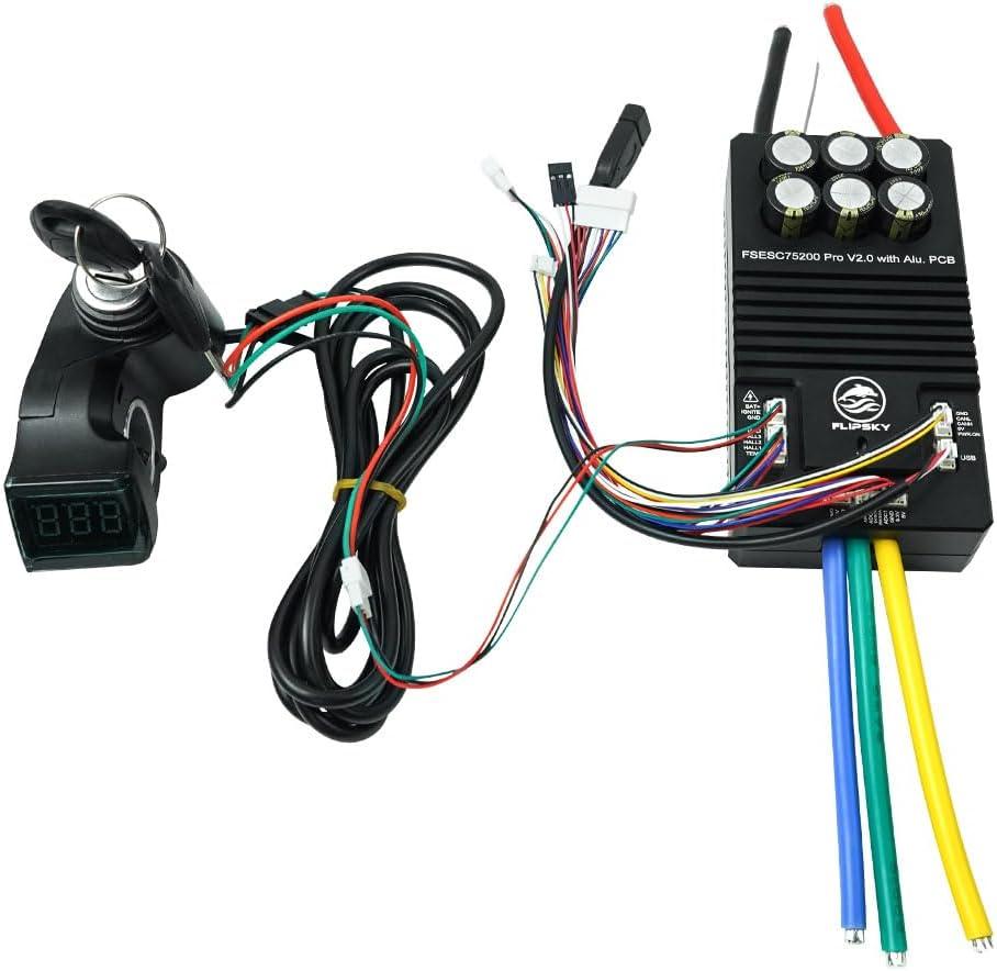 FLIPSKY 75200 Pro V2.0 84V 200A with Aluminum PCB with Key Switch Based on VESC for Electric Skateboard/Scooter/Ebike Speed Controller