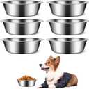 6 PCS Medium Stainless Steel Dog Bowls, 7.1inch Metal Dog Bowl, Pet Puppy Food Water Bowl Set, Thickened Metal Food Water Bowls for Small and Medium Dogs, Dishwasher Safe (28OZ)