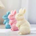 3D Rabbit Candle Silicone Molds Easter Bunny Resin Casting Mould for DIY Candle Making Polymer Clay Craft Plaster Home Decoration