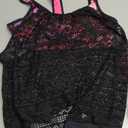 Yonique 3 Piece Athletic Tankini Swimsuits for Women with Shorts Swim Tank Tops with Sports Bra and Boyshorts Bathing Suits Pink Tree, Size Medium