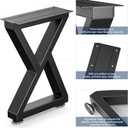 28" Metal Coffee Table Legs, Sturdy Black Bench Legs, Suitable for DIY Furniture Legs, Dining Tables, End Table, Chair, Desks, and Benches - 71 cm H x 45 cm W, Set of 2 (28" Z-Type)