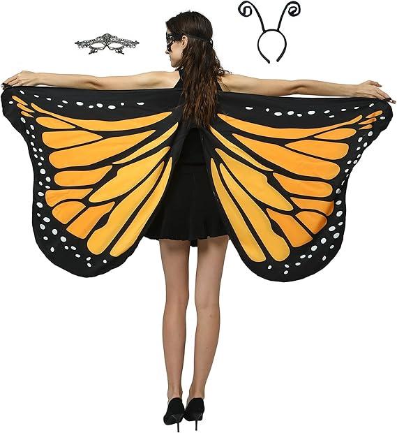 Adult Butterfly Wings for Women,Fairy Ladies Halloween Party Costume Accessory
