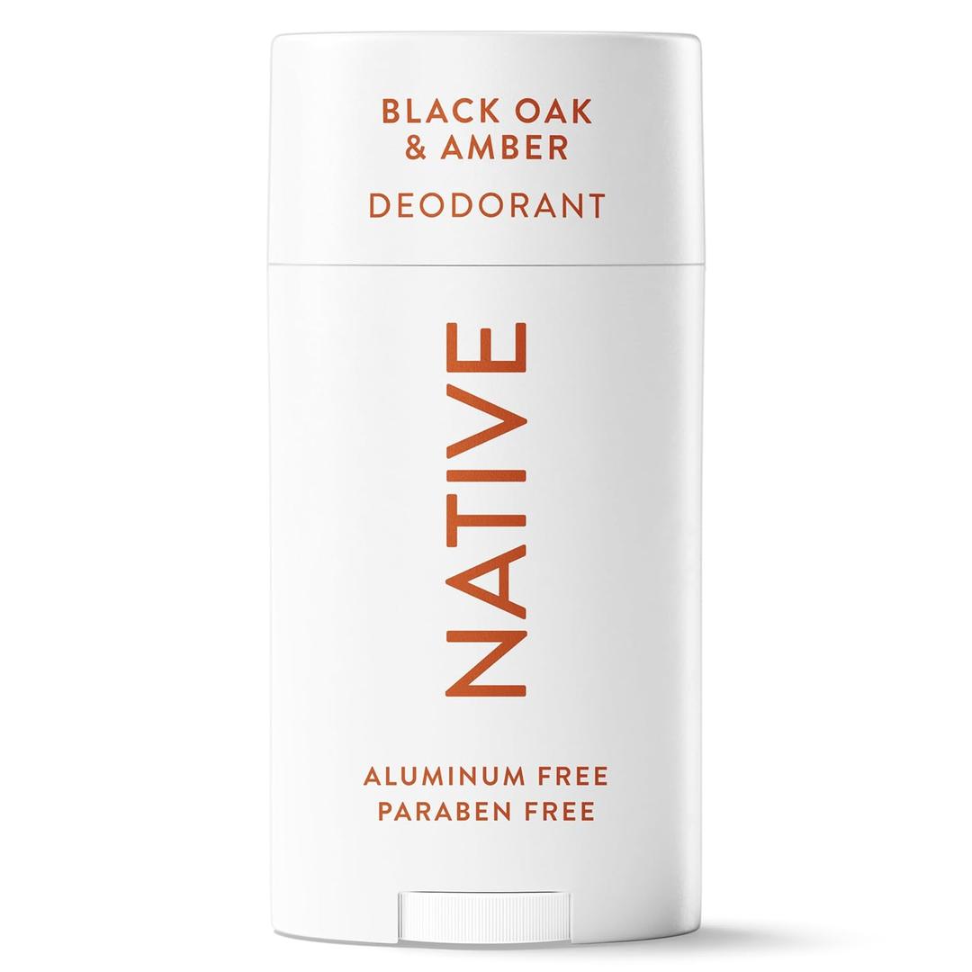 Native Deodorant Contains Naturally Derived Ingredients, 72 Hour Odor Control, Deodorant for Women and Men, Aluminum Free, Black Oak & Amber 2.65oz