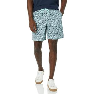 Amazon Essentials Men's 8" Inseam Relaxed-Fit Drawstring Walk Short (Large, Green Floral)