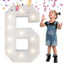 3FT Light Up Numbers Letters, Mosaic Numbers for Balloons, Marquee Light Up Letters, Giant Mosaic Balloon Number 6 for Sweet 16th Birthday Decorations, 60th Anniversary 2026 Graduation Decor