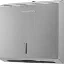 Commercial Paper Towel Dispenser Wall Mount Bathroom, 250 C Fold / 300 Multifold Stainless Steel Paper Towel Holder Hand Towel Dispenser Toilet Paper Dispenser Home (Brushed)