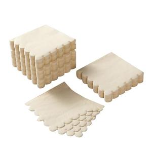 Cocktail Napkin 2-Ply Scalloped Edged Dessert Napkins Folded 5 x 5 Inches Disposable Napkins for Dinner Wedding Birthday Party Bridal Anniversary Reception Event (Milky-White)