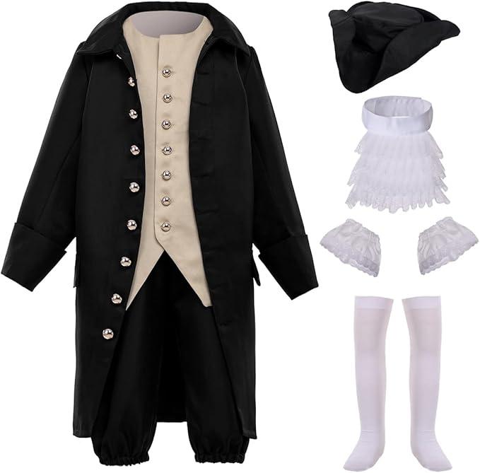 BPURB Colonial Costume Boys 18th Century American Costume,  Size ,16.