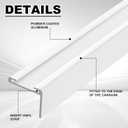 Zonon 4 Pack RV Insert Roof Trim with 3/4" Leg 48inch Length Exterior Molding RV Roof Trim, Aluminum(White)
