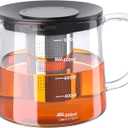Glass Teapot with Removable Infuser, 1000ml/33OZ Stovetop Safe Tea Kettle for Blooming & Loose Leaf Tea, Premium Gift Box