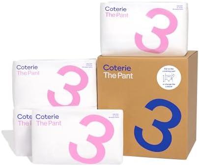 Coterie The Pant Pull Up Style Diapers for Sensitive Skin, Hypoallergenic, Super Absorbent Overnight Leak Protection, Size 12/24 M (14-24 lbs) 144 Count