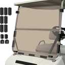 Golf Cart Foldable Windshield 3/16" (5MM) Only Fits 1982-2000 Club Car DS 1"1" Struts Upper and Down Straight Rail, Folding Acrylic Replacement - Tinted (Not Fit Top Tapered Rail Style)