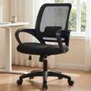 NEO CHAIR Office Desk Computer Chair Ergonomic Mesh Gaming Cushion Seat with Comfy Lumbar Mid Back Support Adjustable Height Swivel Rolling Wheels for Home Task (Mesh Black)