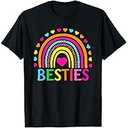 Besties BFF Rainbow Best Friends Bestie Friendship Gifts T-Shirt, Size L