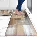 MAYHMYO Kitchen Mat Set of 2 for Floor Brown Black Beige Kitchen Rugs and Mats Non Skid Washable Abstract Art Kitchen Floor Rugs Mats for Dining Room Floor Home Sink Laundry (17"X48"+17"X24")