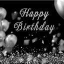 Baocicco 10x8ft Happy Birthday Photography Background Diamond Shiny Glitter Silver White and Black Balloons Backdrop Birthday Ceremony Decoration White Black Birthday Party Supplies Adult Photo Prop