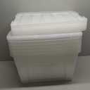 IRIS USA 54 Qt Stackable Plastic Storage Bins with Lids, 6 Pack - BPA-Free, Made in USA - See-Through Organizing Solution, Latches, Durable Nestable Containers, Secure Pull Handle - Clear