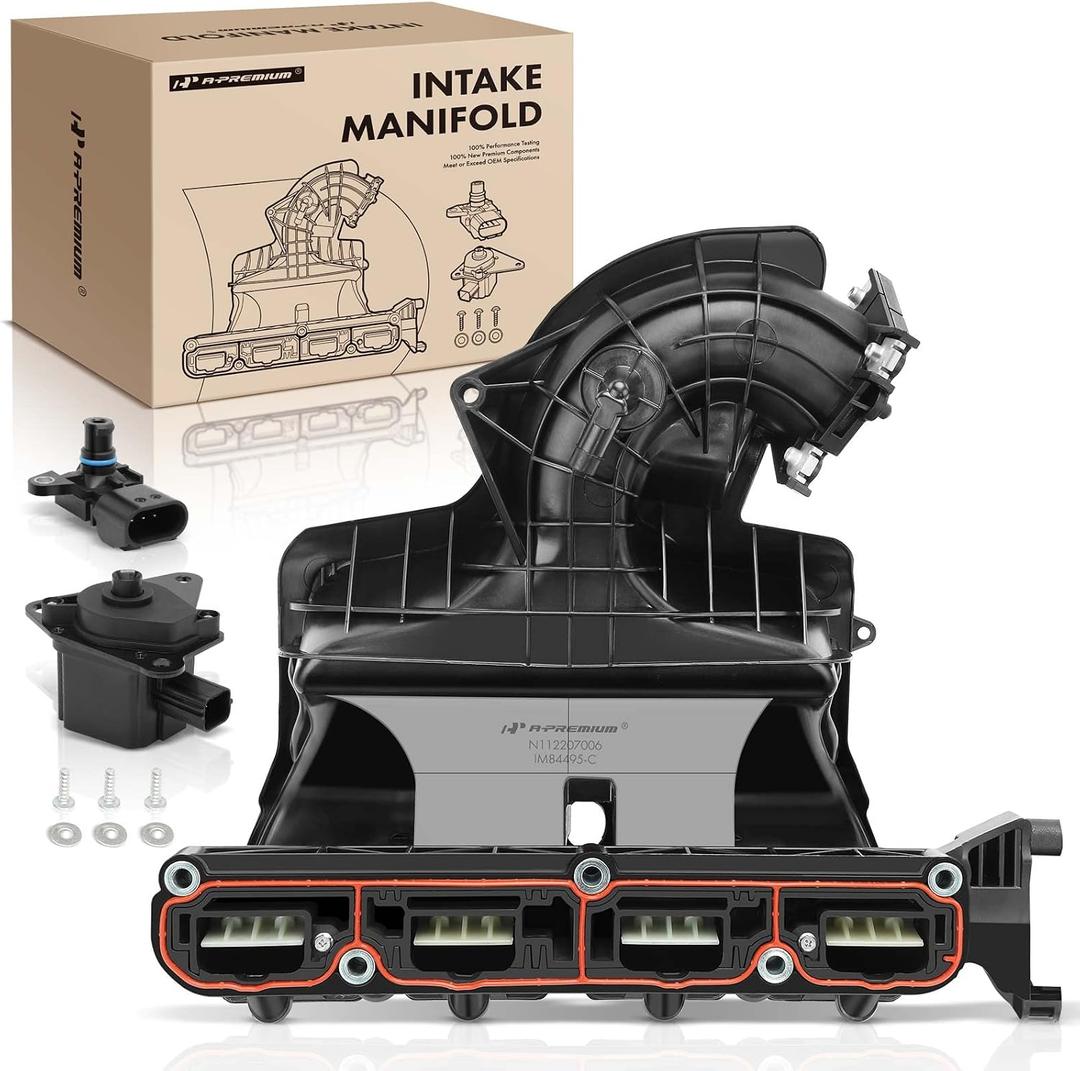 A-Premium Intake Manifold With Runner Control Valve & MAP Sensor - Compatible with Chrysler, Dodge, Jeep Vehicles - Avenger, Caliber, Compass, Journey, Patriot, Sebring - 2007-2017 - 2.4L 2.0L 1.8L