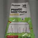 Pureegg Plastic Table Cloth Disposable 8 Pack, 137 x 274 cm Table Cloths for Parties, Decorative Tablecloths for Rectangle Tables, White Plastic Cover, Leakproof & Sturdy, White 10 Packs