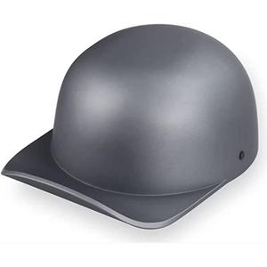 Baseball Cap Modeling Helmet-Silver Retro Motorcycle Half Face Helmet Urban Commute Cycling ECE/DOT Certified Helmets for Unisex Adults,Jet Pilot Bobber ATV Cruiser Skateboard Helmet (Matte)