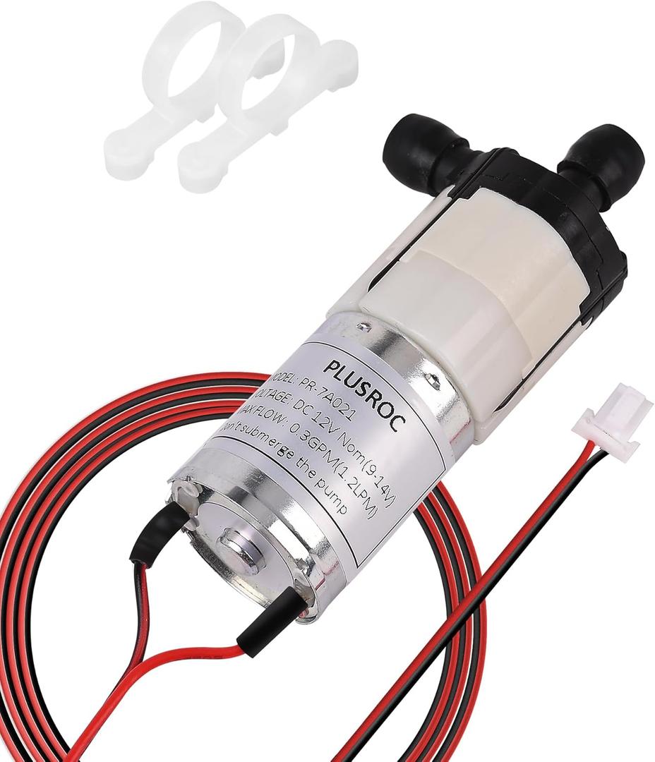 PlusRoc 12V DC 1.2LPM Mini Water Pump Replacement Compatible with GE Profile Opal 2.0 Ice Maker, Food-Grade Self Priming Small Transfer Pump, For Coffee Machine Water Dispenser