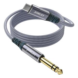 USB C to 1/4 inch Audio Cable 6.6FT, Type C to 6.35mm TRS Stereo Cable, USB C to 1/4 inch TRS Male Cable Audio Jack Cord for Smartphone, Tablet, Laptop, Amplifier, Speaker