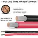 2 x 14 Gauge Marine Wire 14 AWG Marine Grade Wire Include 14 Gauge 30FT Red & 30FT Black,14AWG Oxygen-Free Tinned Copper Electrical Cable for Automotive Boat Outdoor RV Camper