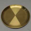 Round Brass Tray,Small Gold Decorative Tray Metal Storage Organizer Tray for Modern Home,Matte Brass Finish (23cm/9.1inch)