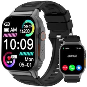 Smart Watch(Answer/Make Call), 2.01" Smartwatch for Men Women, IP67 Waterproof, 100+ Sport Modes Fitness Tracker, Heart Rate Sleep Monitor, AI Voice, Smart Watches for Android iOS Phones