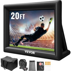 VEVOR Inflatable Movie Screen 20FT Inflatable Projector Screen for outside with 350W Air Blower Inflatable Screen Oxford Fabric Material Blow Up Screen for Outdoor Movie Supports Front/Rear Projection