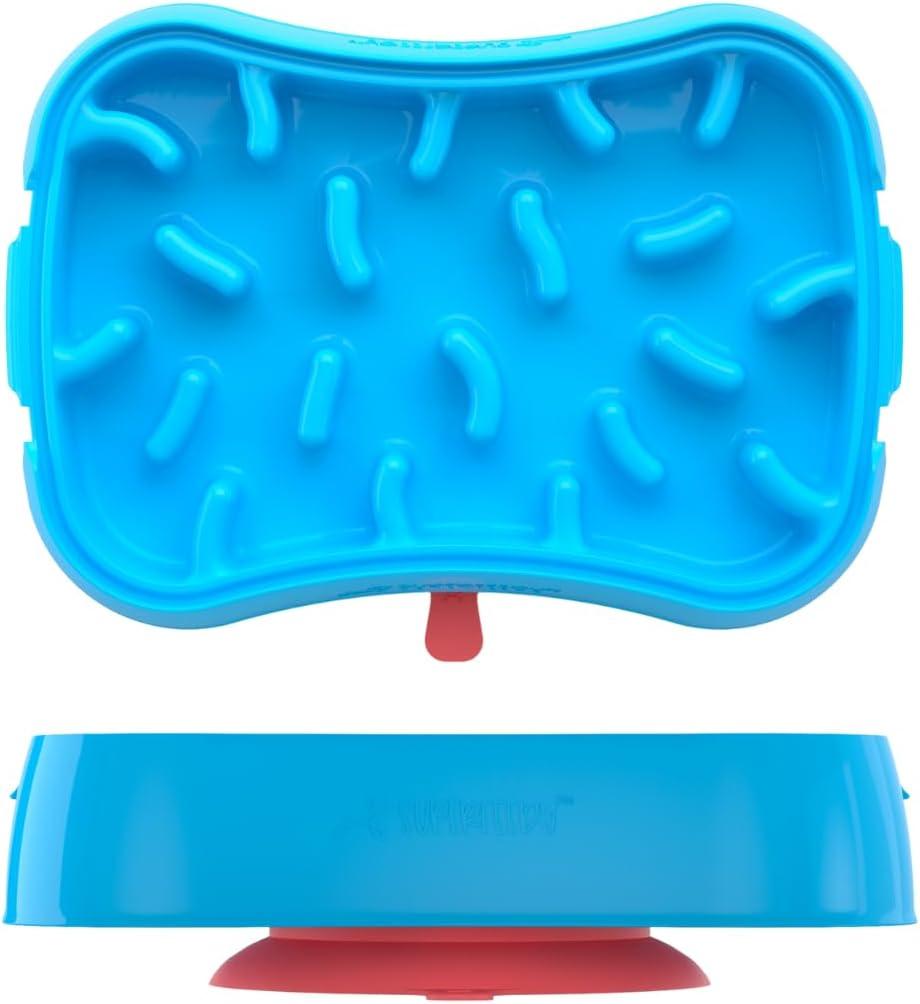 Marley Slowappy Slow Feeder - BPA-Free, Silicone Dog Feeding Bowl for Fast Eaters - Wet & Dry Food Suitable (Blue - Bowl Only)