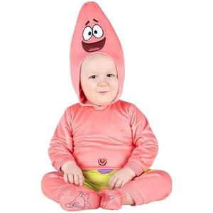 SpongeBob SquarePants Patrick Official Infant Halloween Costume - Premium Quality Jumpsuit with Hood and Non-Slip Booties, 12-18 Months 