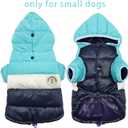 Dog Vest Winter Coat for Small Dogs Boy Girls, Dog Down Jackets Puppy Hoodie Sweatshirt Doggie Hoodie Coat Winter Clothes Pet Hooded Coat Apparel for Chihuahua in Cold Weather,Blue M (Medium-Chest 16 in, Back 11 in)