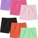 Girls Bike Shorts 6 Pack Toddler Biker Shorts Soft Stretchy Cartwheel Undershorts for Under Dresses and Dance