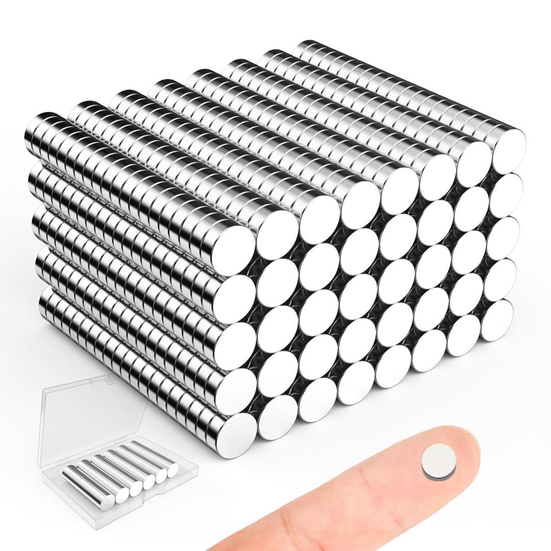 Small Magnets for Crafts, 800 Pack 6x2 mm Round Magnetic Rare Earth Neodymium Magnet for Home Kitchen Office School 3D Printing Handcrafts Refrigerator