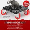 Heavy Duty Furniture Movers with 8 Wheels Double-Wheel Design Carbon Steel Panel Furniture Dolly Set with Lifter, 360 Rotating Casters for Easy Moving, Max Load 3306 LBS