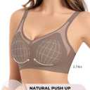Womens Wireless Bras Petite V Mesh Push Up Comfortable Bralettes Supportive Seamless No Underwire Tshirt Jelly Bra (Black)