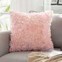 MIULEE 3D Decorative Romantic Valentines Stereo Chiffon Rose Flower Throw Pillow Cover Solid Pillowcase for Girl Women Wedding Sofa Bedroom Car Spring Decor 12x12 Inch 30x30cm Peach Pink